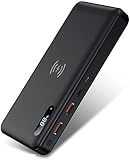 Banco de energía portátil de alta capacidad de 50000 mAh: bancos de energía Batería de polímero de litio recargable incorporada de 50000 mAh, cargador inalámbrico portátil Puede cargar su teléfono muchas veces, no se preocupe por la batería baja de su teléfono celular. Cargador inalámbrico portátil ideal para actividades al aire libre como acampar, caminar y otras emergencias