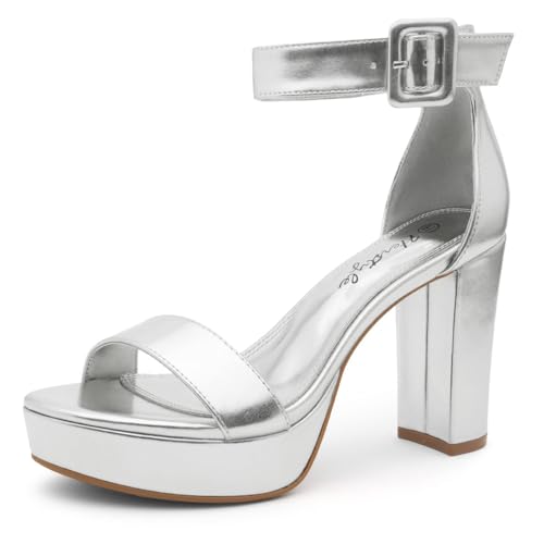 Image of Herstyle Women's Chunky Platform Heels - 4 Inch Block Heeled Sandals, Open Toe Dressy Strappy Heels with Ankle Strap for Wedding, Prom, Party & Graduation