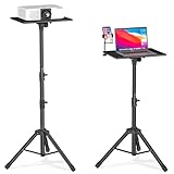 Depsylqz Projektor Stativ von 91 bis 119 cm, Höhenverstellbarer Laptop Stativ mit Gooseneck Telefon Halter, Universal Projektor Stativ für Heimkino, Bühne, Büro, DJ Racks