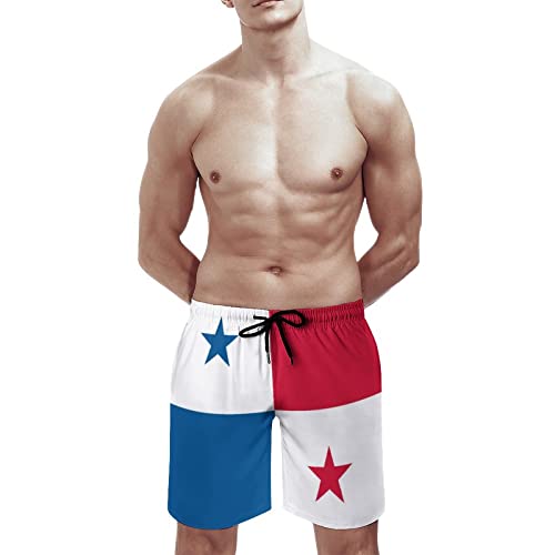 Flag of Panama Mens Swim Trunks Quick Dry Swim Shorts Bathing Suit Beach Swim Board Shorts with Pockets2