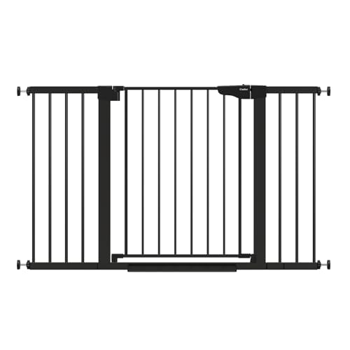 Image of Cumbor 29.7-50" Baby Gate Extra Wide, Safety Dog Gate for Stairs, Charcoal