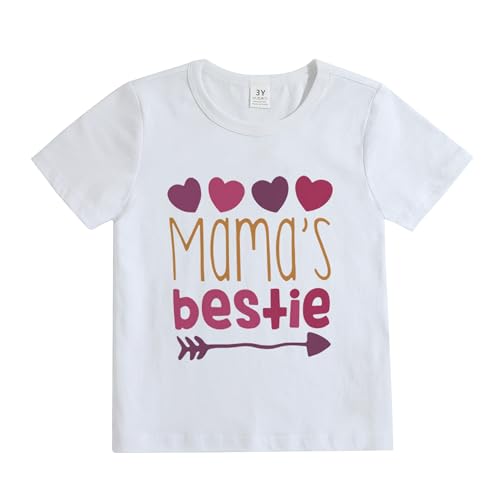 Image of Toddler Girls Shirt Baby Girl Short Sleeve Soft Cotton Graphic T-Shirts Kids Summer Tee Top (US, Age, 3 Years, White-106)