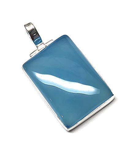 Natural Blue Chalcedony 925 Solid...