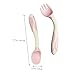 HEALSOPTHY 2sets Deep Spoon Forks for Food Teething Utensils Smooth Edges Lightweight