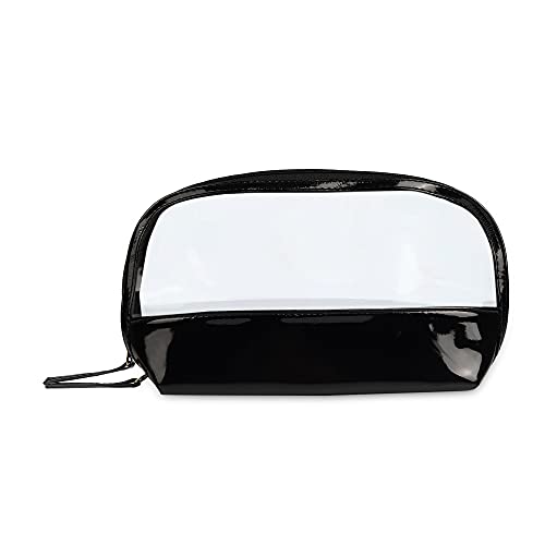 NFI essentials Transparent Makeup Pouch for Women Stylish Pouches for Makeup Accessories Storage Cosmetic Pouches Make up Bag for Girls (Black)