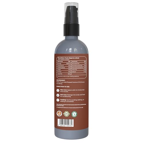 Image of Pure Nutrition Organic Coconut Oil Spray - 200ml | 100% Pure Virgin Coconut Oil | Extra Virgin Cold Pressed Coconut Oil for Hair, Skin & Cooking | Easy-to-Use Spray | Non-GMO & Zero Cholesterol