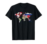 International world flags and world map for children T-Shirt