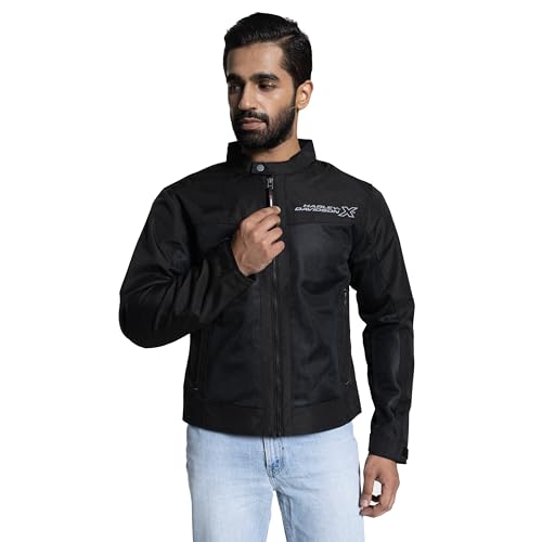 Image of HARLEY-DAVIDSON X Bold Edge Riding Jacket for Men | Polyester with Breathable Mesh Lining | Reflective Prints, Pre-Curved Sleeves & Protector Compartments | Comfortable & Stylish Motorcycle Jacket