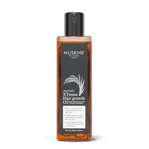 Nuskhe By Paras | Xtreme Hair Growth Oil | Herbal Hair Oil with Nagarmotha, Rice Extract & Brahmi | Helps Reduce Hair Fall, Strengthen Roots & Nourish Scalp | For Men & Women | 200ml