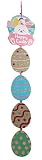 Easter Decor Happy Easter Egg Glittery Jointed Wooden Hanging Decor Sign - 24.5 Inches Tall x 5.25 Inches Across,Multi,Small