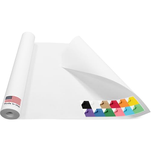 Image of USA Made 18 inch x 1200 inch White Kraft Paper Roll, 45 lbs Thickness, American Quality Colored Kraft Paper for School, Bulletin Board Paper Roll - Odorless, Non-Toxic, Safe for Kids | American Quality Colored Kraft Paper for School, Bulletin Board Paper Roll - Odorless, Non-toxic, Safe for Kids