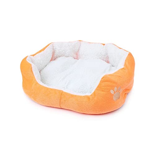 Resulzon Round Puppy Dog Cat Bed Cotton Washable Mattress Removable Cover With Paw Printing #TOP2