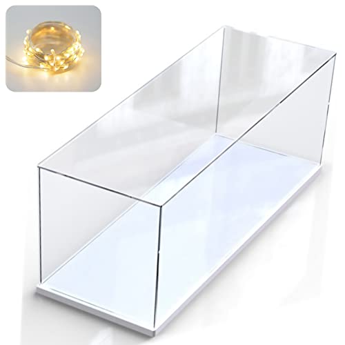 Vitrine en Acrylique pour Lego Figurine d'Action Funko Pop Maquette sculpture Présentoir Transparent pour Collection Boîte d'Affichage Anti-Poussière pour Jouets de Rangement 【Blanc, 40x20x20cm】