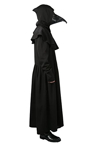 Plague Dr Black Costume Deluxe Cosplay Outfit Mask (Optional) Masquerade Xxl #TOP2