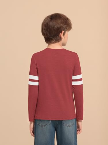 Image of Haloumoning Boys Long Sleeve Shirts Kids Crewneck T Shirts Casual Striped Tops Tees 5-14 Years