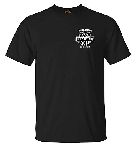 Harley-Davidson Men's Lightning Crest Crew-Neck Short Sleeve Cotton T-Shirt