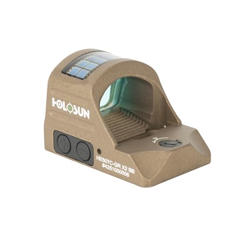 Image of HOLOSUN 407C /507C-X2 Series, 2 MOA Dot, 32 MOA Circle Dot Options, 7075 Aluminum, Open, Solar, Shake Awake, RMR Footprint (Red, Green Reticle) (Black, Burnt Bronze)