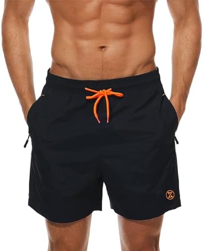 ZOXOZ Badehose Herren Schnelltrocknend Badeshorts mit Mesh-Futter und Reißverschlusstasche