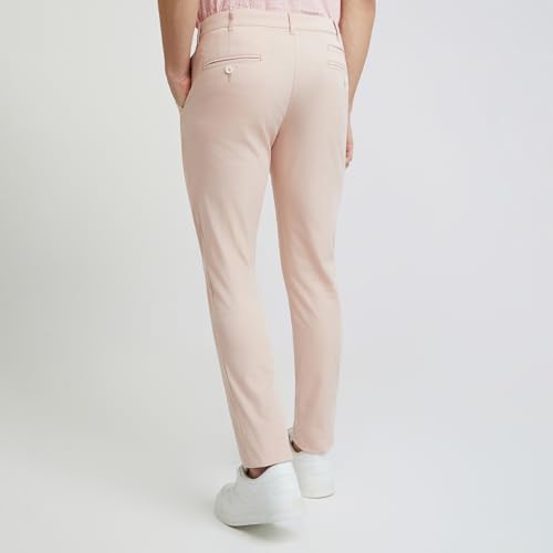 Image of Colorplus Nuvo Fit Cotton Nylon Blend Solid Piece Dyed Pattern Flat Front Casual Trouser