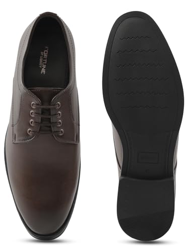 Image of Liberty Fortune HML-11E Men's Formal Derby Shoes - Black, Brown - Synthetic Leather Lace-Up with Cushioned Footbed - Stylish Office Footwear - Comfortable and Lightweight