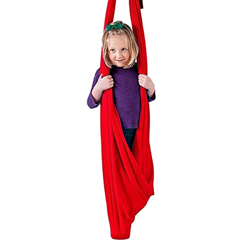 QHY Terapia Sensorial Columpio Silla Colgando Asiento Terapia Columpio por Niños para Autismo TDAH Asperger 200 Kg Capacidad De Carga (Color : Red, Size : 150x280CM/59x110in) Cover
