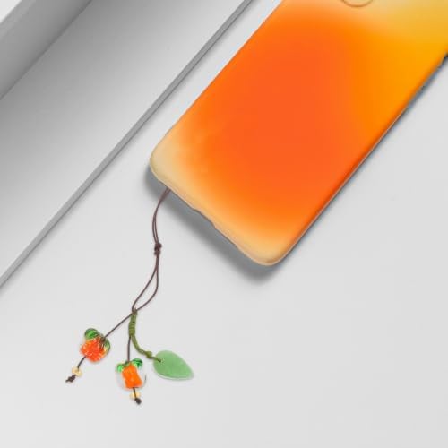 BUTIFULSIC 2pcs Cute Phone Strap Charm with Persimmon Pendant, Lightweight Plastic Mobile Phone Chain for Keys and Bags, Stylish Aesthetic Design for Women, for Outfit or Travel - 4
