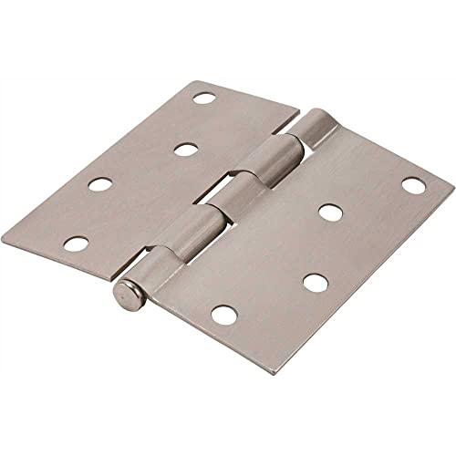 Everbilt 4 In. Satin Nickel Square Corner Door Hinge #TOP2