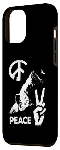 Coque pour iPhone 15 Plus Symbole de paix de randonnée – Vintage Peace Mountains Hiking Lover – vue 2