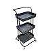 FixtureDisplays® 3-Tier Rolling Cart Utility Storage Rack Cart 17X16X32