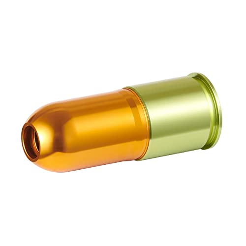 Lancer Tactical Green Gas Shell CNC Aluminum Airsoft 40mm Green Gas Shell-(60-120 Rounds, Gold/Silver/Black)