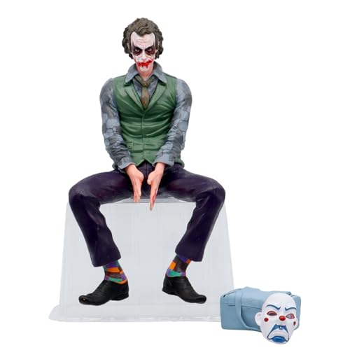 Image of 16cm Clown-Themed Villain Action Figure - Sitting Pose Figurine with Removable Mask, Multicolor Desk & Car Decoration - Collectible Model Toy (1 Piece)