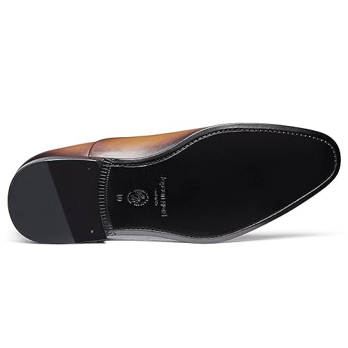 Image of Men's Dress Shoes Genuine Leather Oxfords Luxury Formal Business Suit Shoes with Blake Rapid Stitch