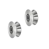 Sliding Gate Wheel Stainless Steel V Groove Wheel Heavy Duty Conveyor Rollers Industrial Caster Ball Bearing Pulley Rolling Gate Hardware Kit for Garage Door Machinery