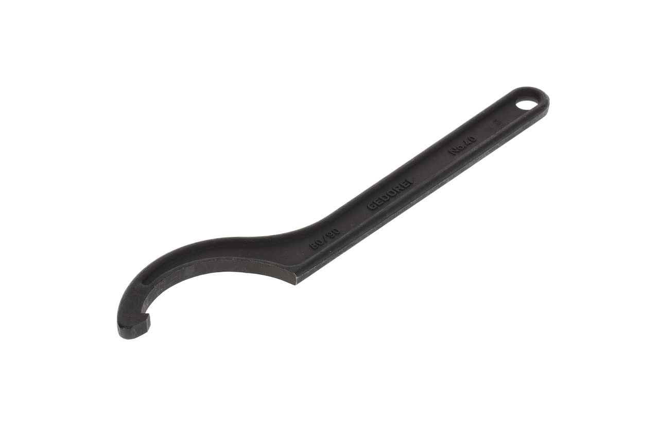 GEDORE Llave de gancho con nariz, Para tuercas ranuradas, Ancho de llave de 80 a 90 mm, Diámetro de punta 5 mm, Llave, 40 80-90