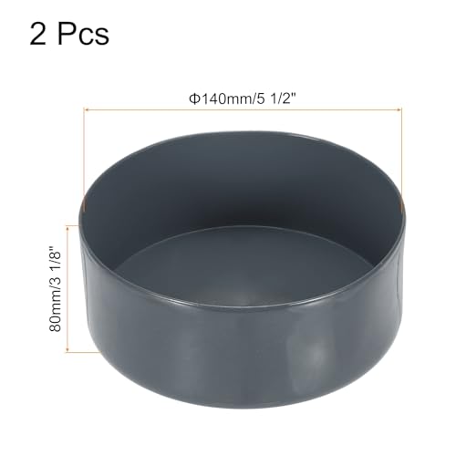 Image of uxcell 2pcs Rubber End Caps 140mm(5 1 /2 Inch) ID x 80mm(3 1 /8 Inch) H Vinyl Round Tube Bolt Cap Cover Screw Thread Protectors Dark Grey