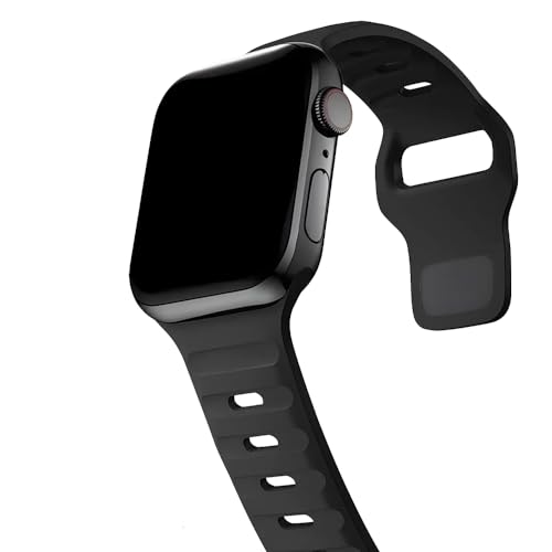 Pulseira Silicone Action Esportiva Compatível com Apple Watch (38/40/41mm, Preto)