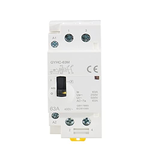 Contacteur modulaire 2P 40A 2NO 230V avec commande manuelle sur rail DIN - 3