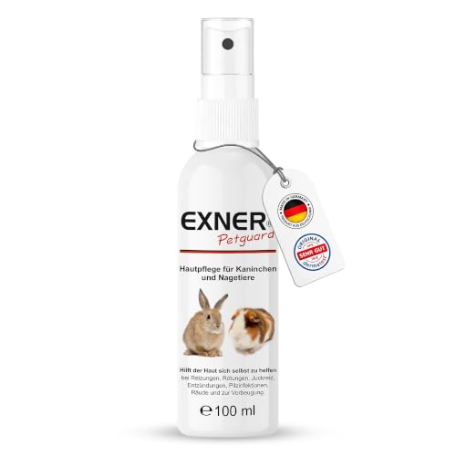 Exner Petguard Hautpflege & Fellpflege für Kaninchen & Nagetiere 100 ml – Bei Juckreiz, Milben, Rötungen, Hautreizungen, Entzündungen, Räude & Pilzbefall – Pflege & Vorbeugung – Dermatest SEHR GUT