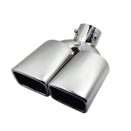 Tuyau d'échappement double carrée noire en titane finition argent pour Toyota et Buick 14-21