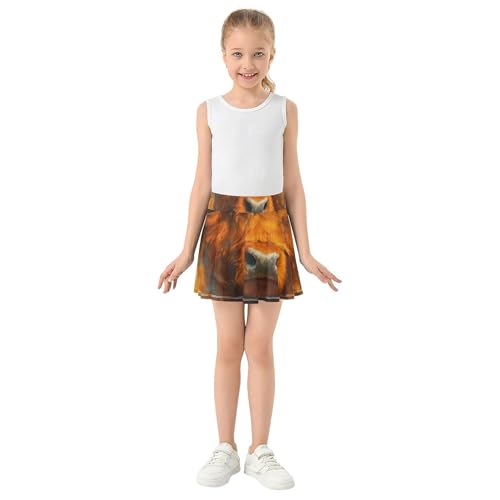 Toddlers Tennis Skirts Cow Butterflies Yellow Florals Athletic Shorts Girls Skorts Personalized Teen Cheer 4t3
