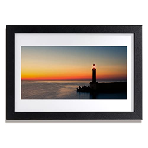 Affiche encadrée 30x20 cm Tulup avec photo de paysage de phare et cadre MDF