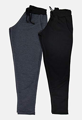 Kit 2 Calça Moletinho (G, Chumbo/Preto)