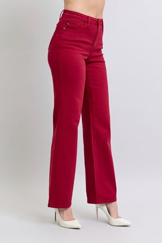 Judy Blue HW Garment Dyed Heart Shaped Back Pockets 90's Straight Jeans - Vintage Charm with Modern Comfort - 889173