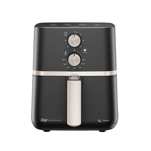 WAP Fritadeira Elétrica Air Fryer com Duplo Revestimento Antiaderente, Aviso Sonoro e Temperatura Ajustável 1500W Assa, Cozinha e Frita WAP AIRFRY Family 4L 127V