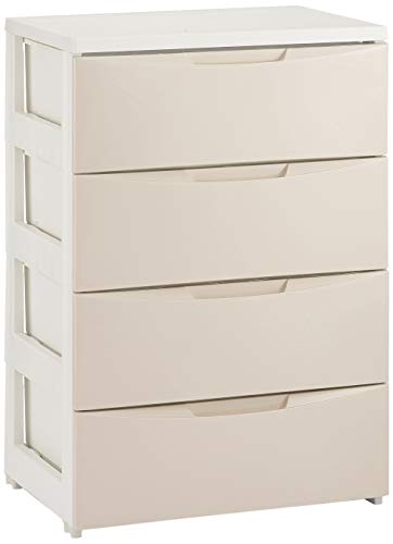 アイリスオーヤマ チェスト 4段 日本製 幅55×奥行41×高さ80.5cm ホワイト / アイボリー 白 プラスチック COD-554