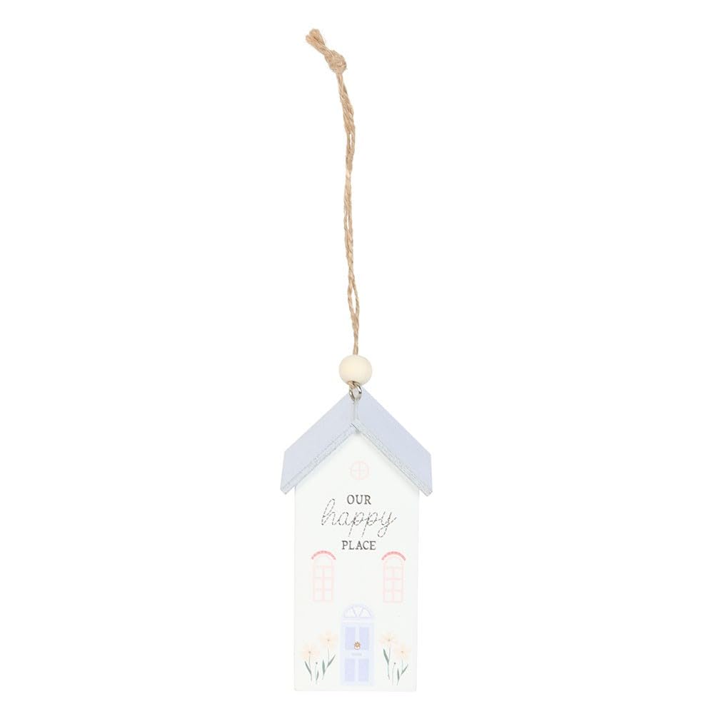 Our Happy Place" Hanging Decoration – Charming House-Shaped Keepsake for Home, New Beginnings, and Lasting Memories – Cozy, Heartfelt Wall Decor for Any Space