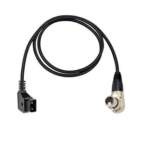 Cavo di alimentazione a spirale D-Tap a XLR femmina a 4 pin ad angolo retto per Sony Venice F5/F55, Blackmagic URSA Mini Pro, Panasonic Varicam, 149,9 cm