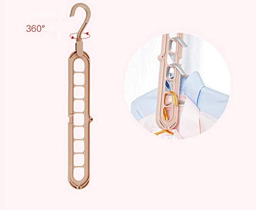 Image of Laavin Mart Multifunctional Wardrobe Space Saver 360 Degrees Rotatable Hook 9-Holes Design Anti-Skid Plastic Magic Folding Hangers for Clothes Closet Organizer
