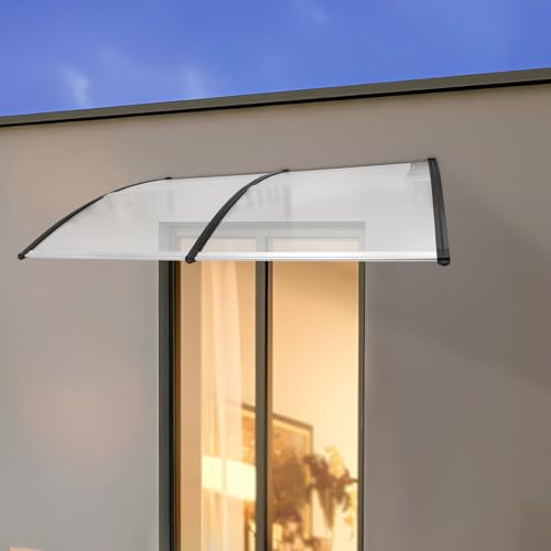 Auvent transparent en polycarbonate toit de porte creux résistant 200x90