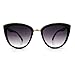 SA106 Runway Fashion Metal Bridge Trim Oversized Cat Eye Sunglasses Black Gold Smoke